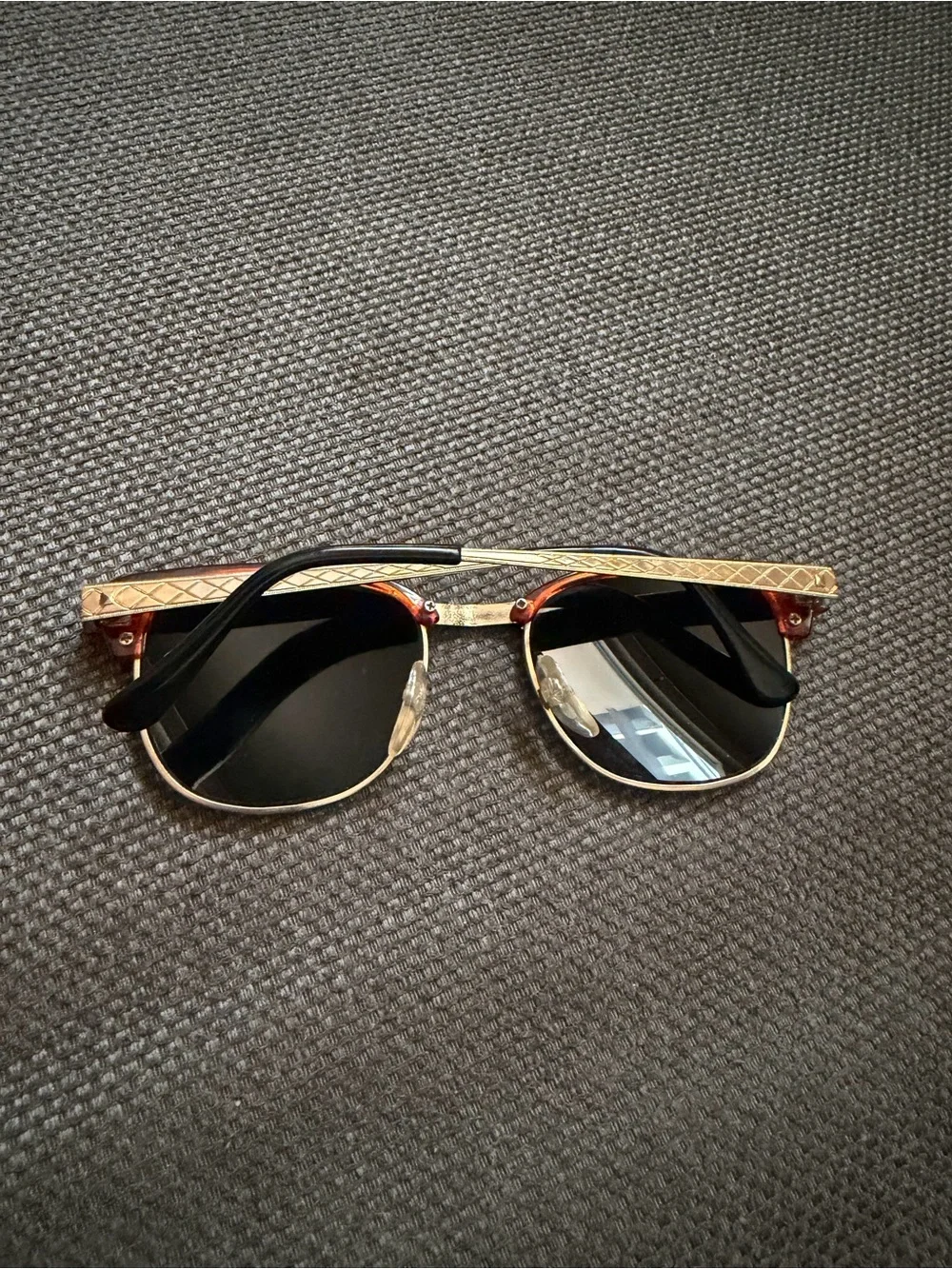Tortoiseshell and Gold Clubmaster Sunglasses